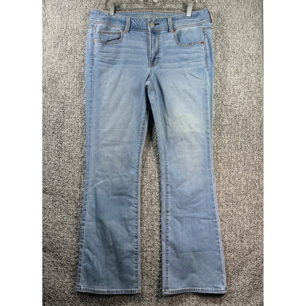 American Eagle Kick Boot Jeans Light Wash Y2K Denim Womens 14